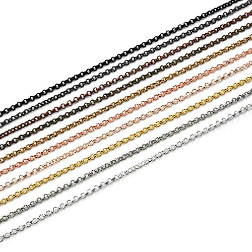 LANBEIDE 40 Packs 10 Colors Brass Necklace Chains 21 Inch Link Cable Chain Necklace with Lobster Clasps Bulk for Jewelry Making - Image 2