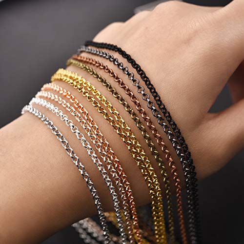 LANBEIDE 40 Packs 10 Colors Brass Necklace Chains 21 Inch Link Cable Chain Necklace with Lobster Clasps Bulk for Jewelry Making - Image 4