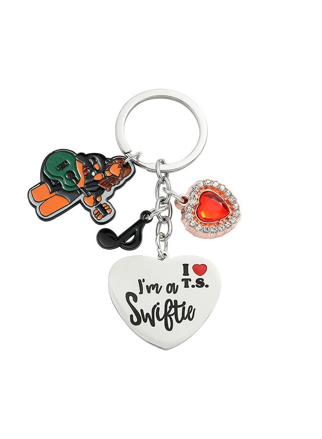 Taylor Swift Inspired Key Chain for Women, Swiftie Outfit Jewelry Music Lover Fan Gifts, Singer Inspired Key Chain Music Lover Fans Gifts For Eras Tour - Image 1
