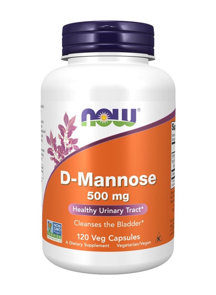 now D-mannose 120 Veggie Capsules 500 Mg