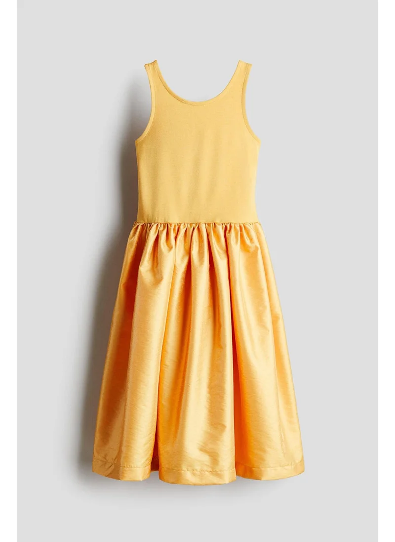 H&M Satin-skirt jersey dress
