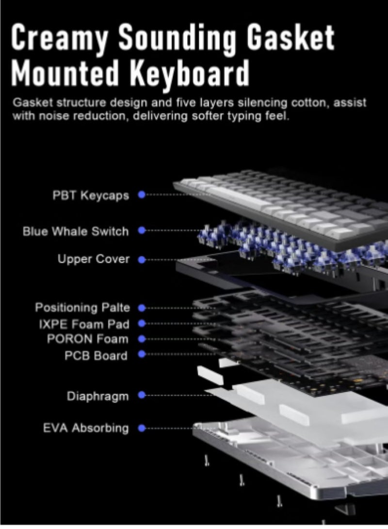 م.ا & ف'س لوحة مفاتيح ميكانيكية للألعاب 60%، صغيرة الحجم للغاية، 68 مفتاحًا مع مفاتيح حمراء، لوحة مفاتيح سلكية، مفاتيح مضادة للظلال، لأجهزة الكمبيوتر المحمولة التي تعمل بنظام Windows ولاعبي الكمبيوتر الشخصي - Image 3