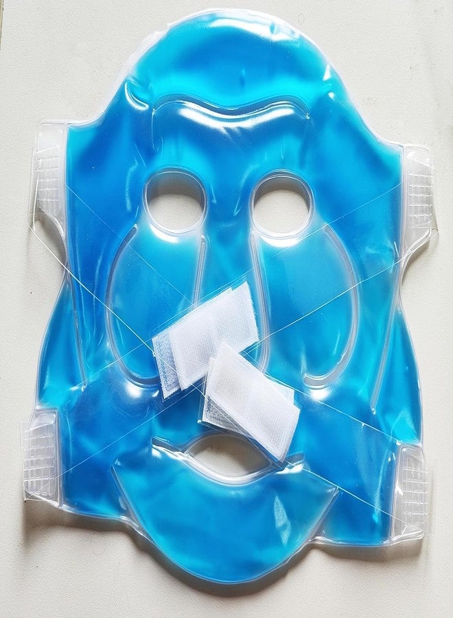 Gel Ice Face Mask with Eye Mask, Blue, Reusable Hot and Cold Therapy, Full Face Coverage, 2-Piece Set - Image 4