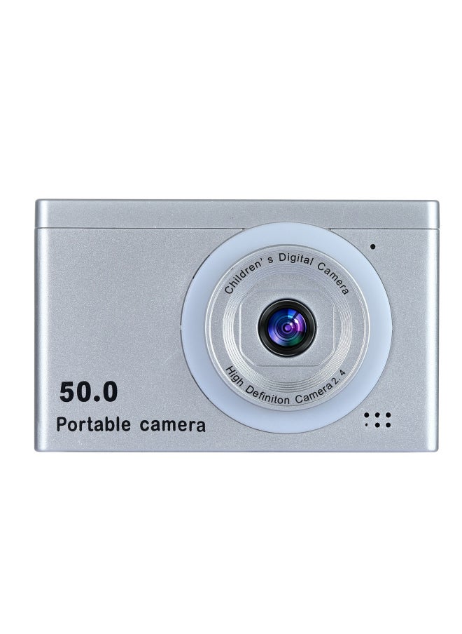 Generic 50x Zoom HD Student Digital Camera Ultra-thin Self-timer Card Children's Camera English-Body Color:Silver  - Image 3