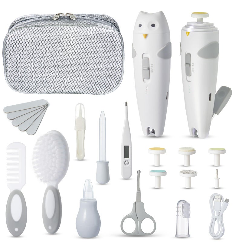 CCLKHY Lictin Baby Healthcare and Grooming Kit, 26 in 1 Rechargeable Baby Nail Trimmer Electric Set,Safe Baby Nail File with Auto Light, Newborn Nursery Health Care Kit, Portable Baby Safety Care Set - Image 1