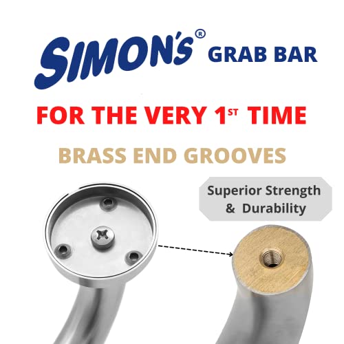 Simon's 100% Stainless Steel 304 Heavy Duty Grab bar for Bathroom handrailing and Safety Handle - 12+18 inch 90 Degree with 3 Legs L - Shape - Image 5