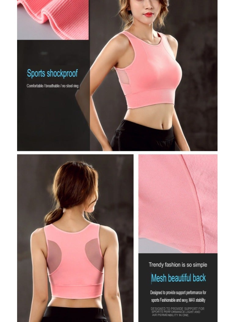 AROAQ Full Coverage Longline Sports Bra, Shockproof Fitness Yoga Running Sports Bra,  Seamless Quick-drying Medium Impact Push Up Tank Top For Yoga Gym Workout, (Size S, Brick Red) - Image 2