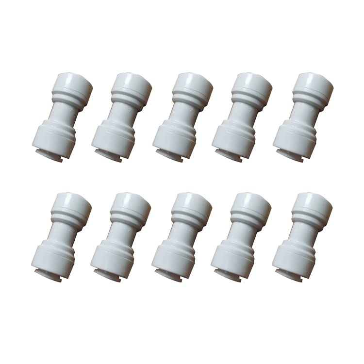 Malida 3/8"Tube OD to 3/8" Tube OD push fit straight quick connect for RO water system (10pack) - Image 1