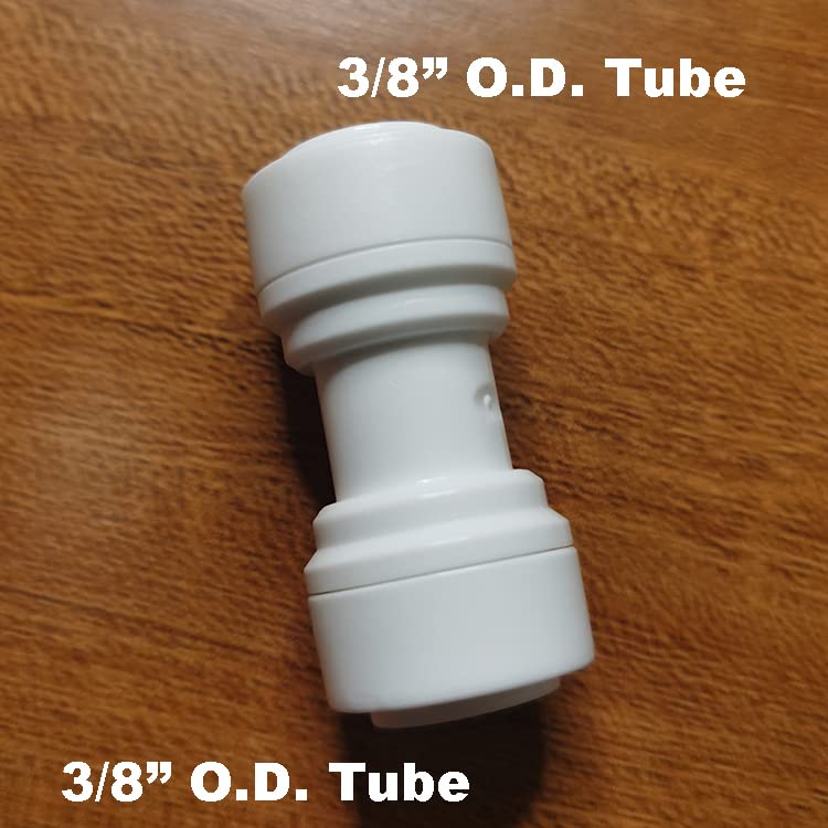Malida 3/8"Tube OD to 3/8" Tube OD push fit straight quick connect for RO water system (10pack) - Image 2