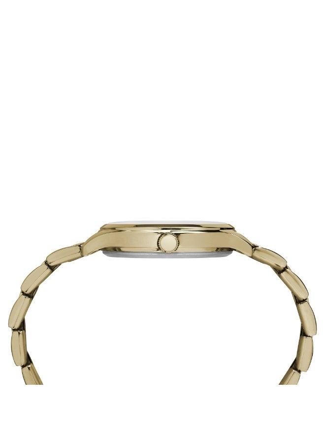 تيميكس ساعة TIMEX للنساء بإطار نحاسي ذهبي وسوار من الفولاذ المقاوم للصدأ الذهبي - Image 2