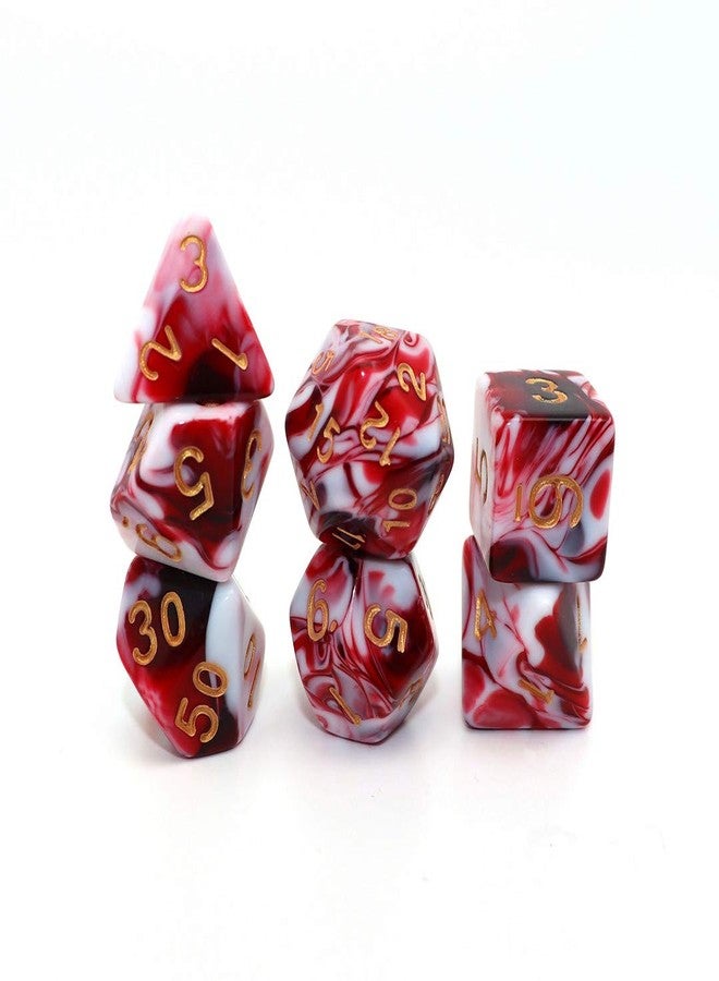 CREEBUY DND Dice Set Red Mix White Dice for Dungeon and Dragons D&D MTG 7-Die RPG Polyhedral Dice - Image 4