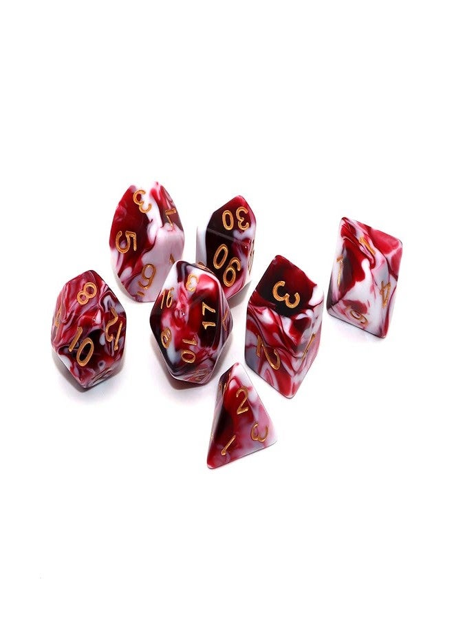 CREEBUY DND Dice Set Red Mix White Dice for Dungeon and Dragons D&D MTG 7-Die RPG Polyhedral Dice - Image 3