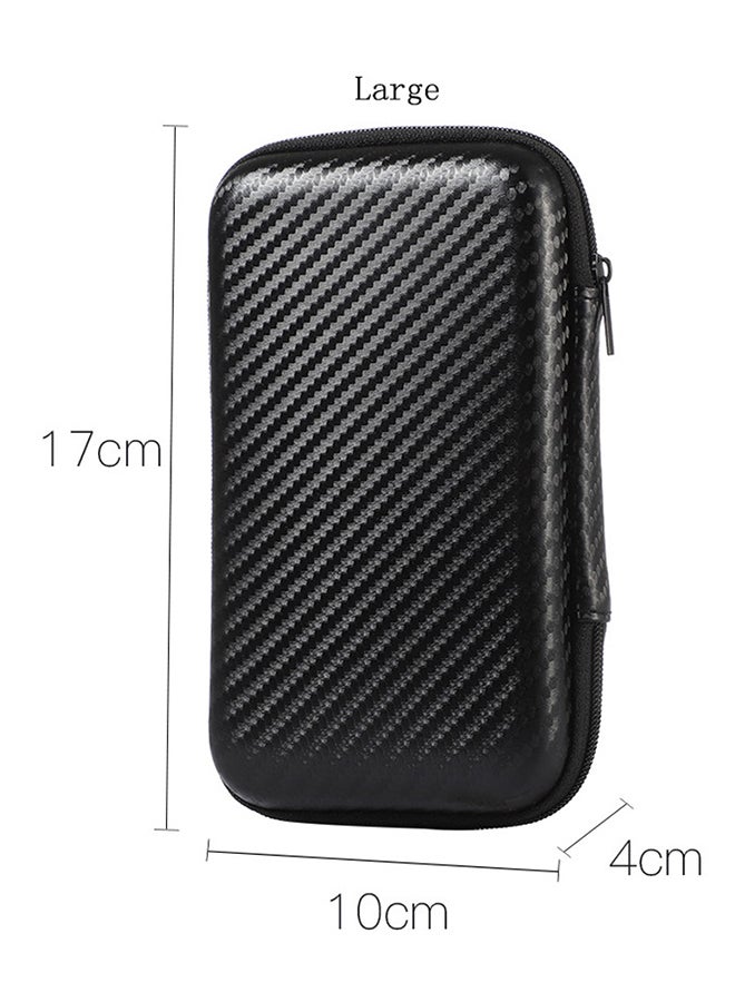 MARGOUN Carbon Fiber Pattern Carrying Case For Power Banks Organizer Case Portable Electronic Pouch Gadget Bag For MacBook Power Adapter Cable Stylus Pen SD Card Charger Mouse Power Bank USB Flash Drive Black - Image 3