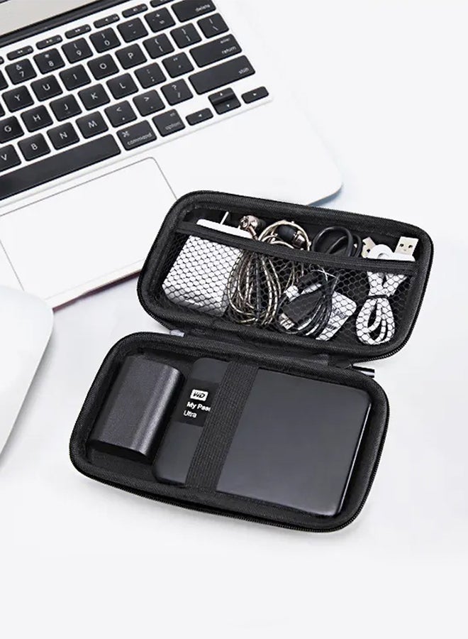 MARGOUN Carbon Fiber Pattern Carrying Case For Power Banks Organizer Case Portable Electronic Pouch Gadget Bag For MacBook Power Adapter Cable Stylus Pen SD Card Charger Mouse Power Bank USB Flash Drive Black - Image 4