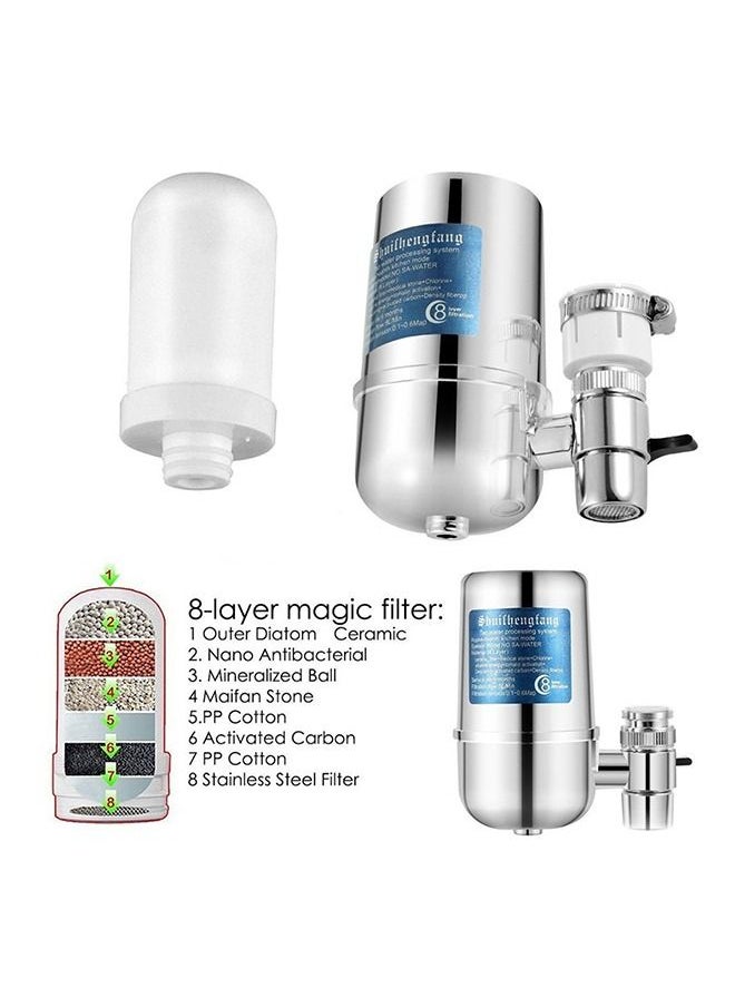 Faucet Water Filter with 8-layer Cartridge Tap Water Purifier Filtration
