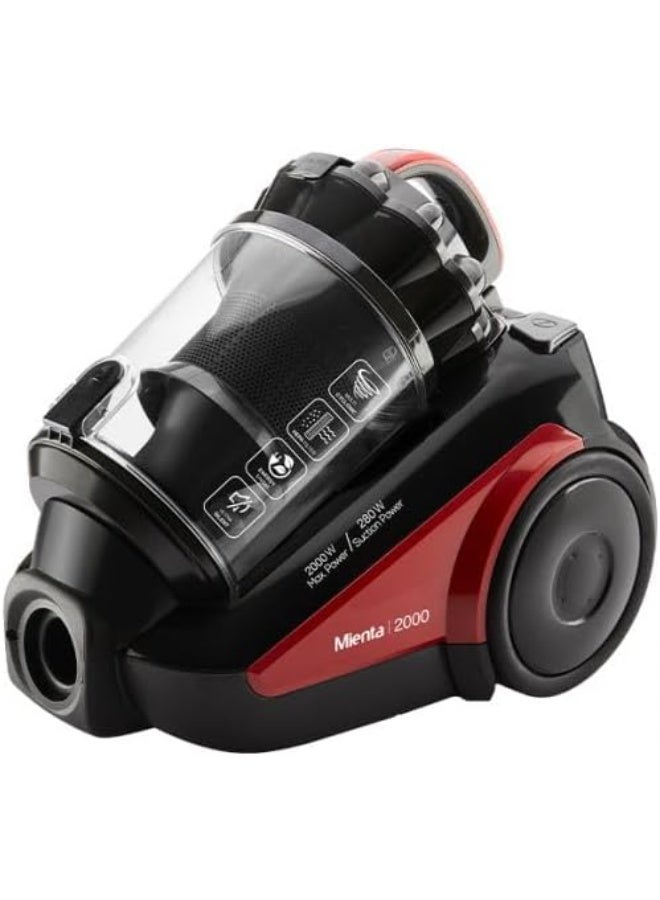 Mienta Vacuum Cleaner, 2000 Watt, 2.5 Liter, VC19604B - Black Red - Image 1