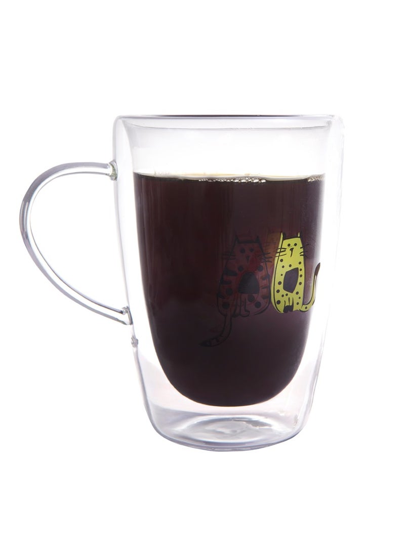 Biggdesign Double Wall Glass for Tea, Coffee, Juice, Heat Resistant, 350 ml, Transparent, Borosilicate Glass, Glass for Gifting  - Image 4