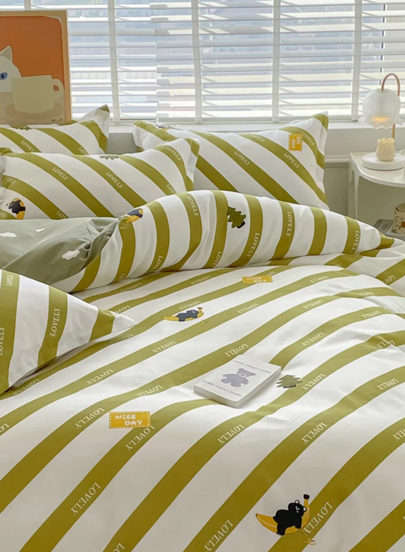 شاربدو 4-Piece Set Bedding Modal Quilt Cover Set with 1 Quilt Cover 1 Sheet and 2 Pillowcases 2m Bed (200*230cm)