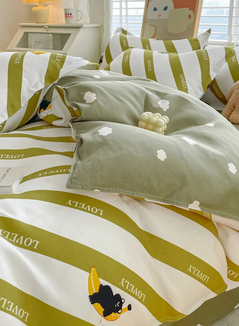 شاربدو 4-Piece Set Bedding Modal Quilt Cover Set with 1 Quilt Cover 1 Sheet and 2 Pillowcases 2m Bed (200*230cm)