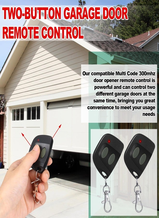 Kingdder 2 Pcs 10 Dip Switch Garage Door Remote Compatible with Multi-Code 300mhz 3089 3060 3070 3083 Door Opener Remote Door Opener with Keychain - Image 5