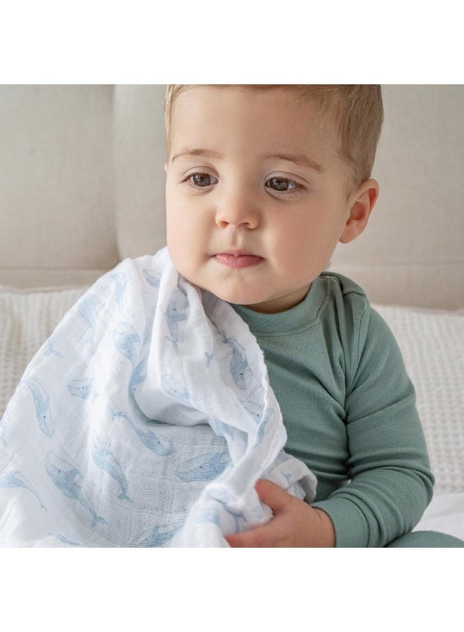 aden + anais Cotton Muslin Large Swaddles  Pack of 2  Oceanic - Image 1