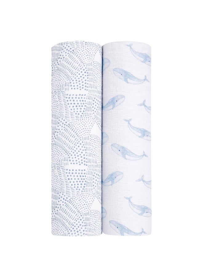 aden + anais Cotton Muslin Large Swaddles  Pack of 2  Oceanic - Image 2