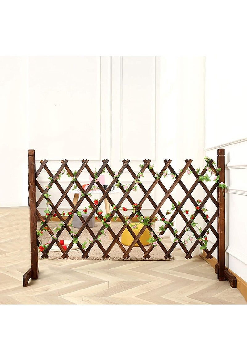 Standing Willow Wooden Fence With Stand Garden Trellis Vines Vegetables Flowers Patio Pet Gates Panels For Ivy Roses Cucumbers Clematis Supports 3Pcs - Image 4