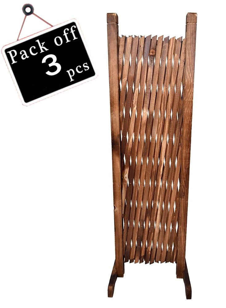 Standing Willow Wooden Fence With Stand Garden Trellis Vines Vegetables Flowers Patio Pet Gates Panels For Ivy Roses Cucumbers Clematis Supports 3Pcs - Image 2