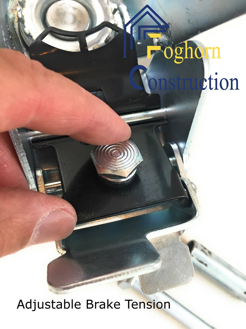 Foghorn Construction 6 Inch - 6" X 2" Industrial Casters - 2 Fixed and 2 Swivel Caster Wheels with Brakes - Cast Iron Plate Casters Set of 4 Heavy Duty - 3500 lb Capacity - Foghorn Construction - Image 4
