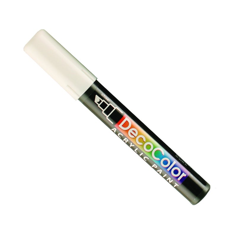 Marvy Uchida Uchida 315-C-0 Marvy Deco Color Chisel Tip Acrylic Paint Marker, White - Image 1