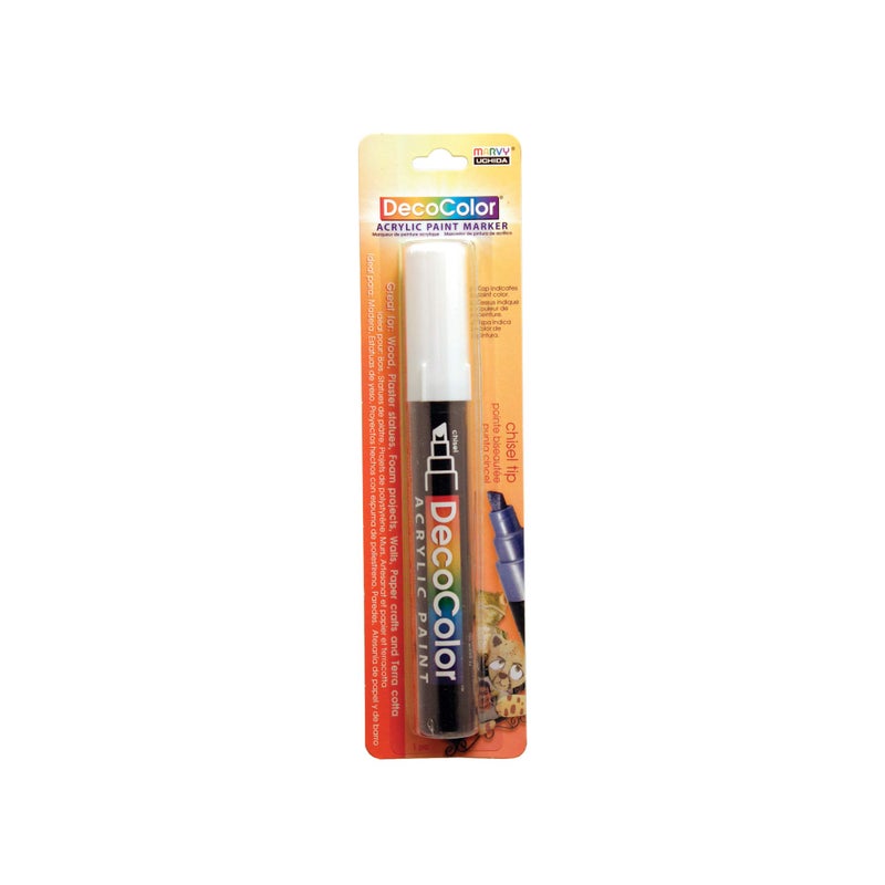 Marvy Uchida Uchida 315-C-0 Marvy Deco Color Chisel Tip Acrylic Paint Marker, White - Image 2