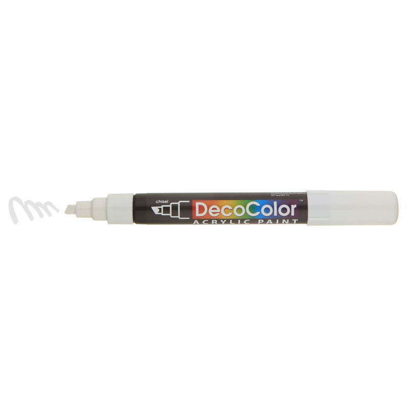 Marvy Uchida Uchida 315-C-0 Marvy Deco Color Chisel Tip Acrylic Paint Marker, White - Image 3