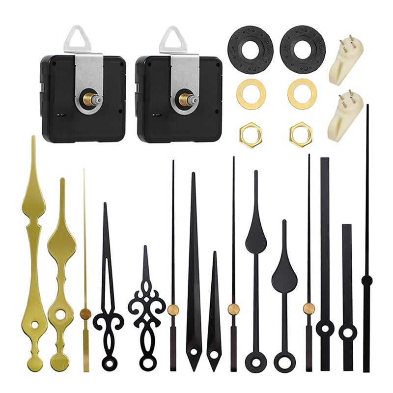 Quartz Clock Movement Kit with 5 Sets Hands and 13 18 20mm Shafts Silent Mechanism - Image 2