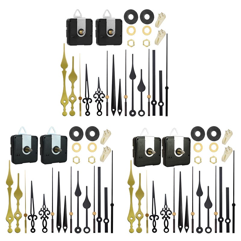 Quartz Clock Movement Kit with 5 Sets Hands and 13 18 20mm Shafts Silent Mechanism - Image 3