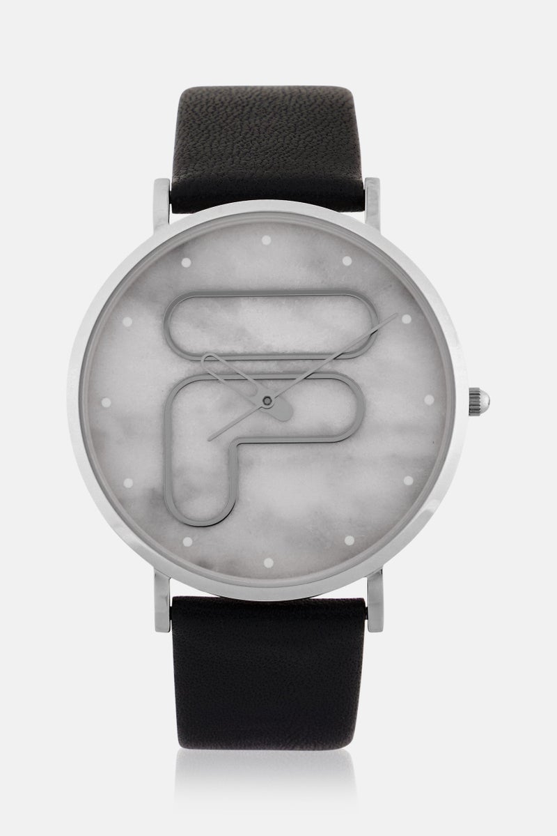 FILA Women 38-192-002 Leather Analog Watch 42 mm, Black - Image 1
