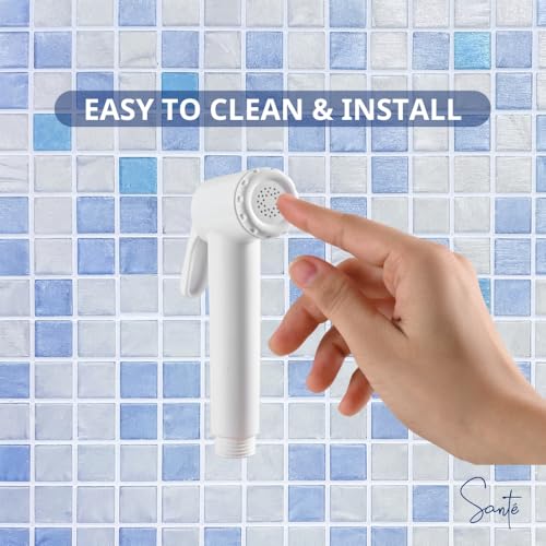 Santè Santé ABS Health Faucet with 1m PVC Flexible Hose Pipe and Wall Flange, White, Jet Spray for Toilet- (S-01HLTS0FLAW1M) - Image 5
