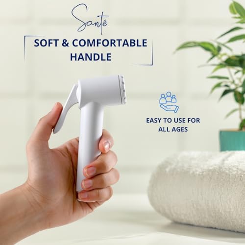 Santè Santé ABS Health Faucet with 1m PVC Flexible Hose Pipe and Wall Flange, White, Jet Spray for Toilet- (S-01HLTS0FLAW1M) - Image 3