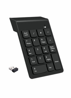 Generic Wireless Silent Number Pad Portable Numeric Keypad Keyboard with Mini USB Receiver for Laptop Notebook, Desktop PC Computer, Compatible with Windows, 10 Million Keystrokes Life，10M Use Distance  - Image 1