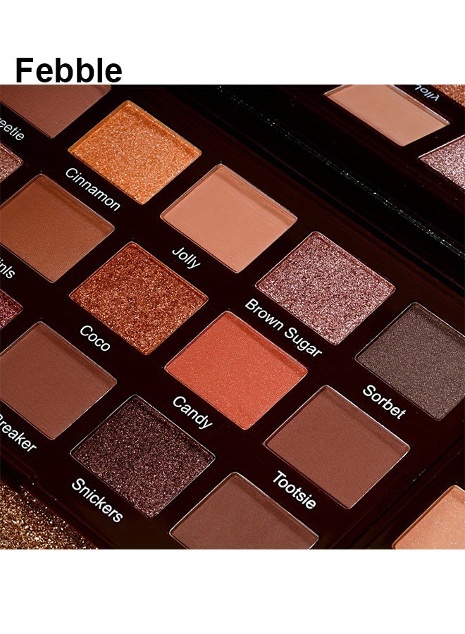 Febble Saturn 18 Colors Eyeshadow Palette Highly Pigmented Matte And Shimmer Long Lasting Blendable Nude Brown Gold Eye Makeup Palette Gift For Women Daily Professional Looks - Image 3