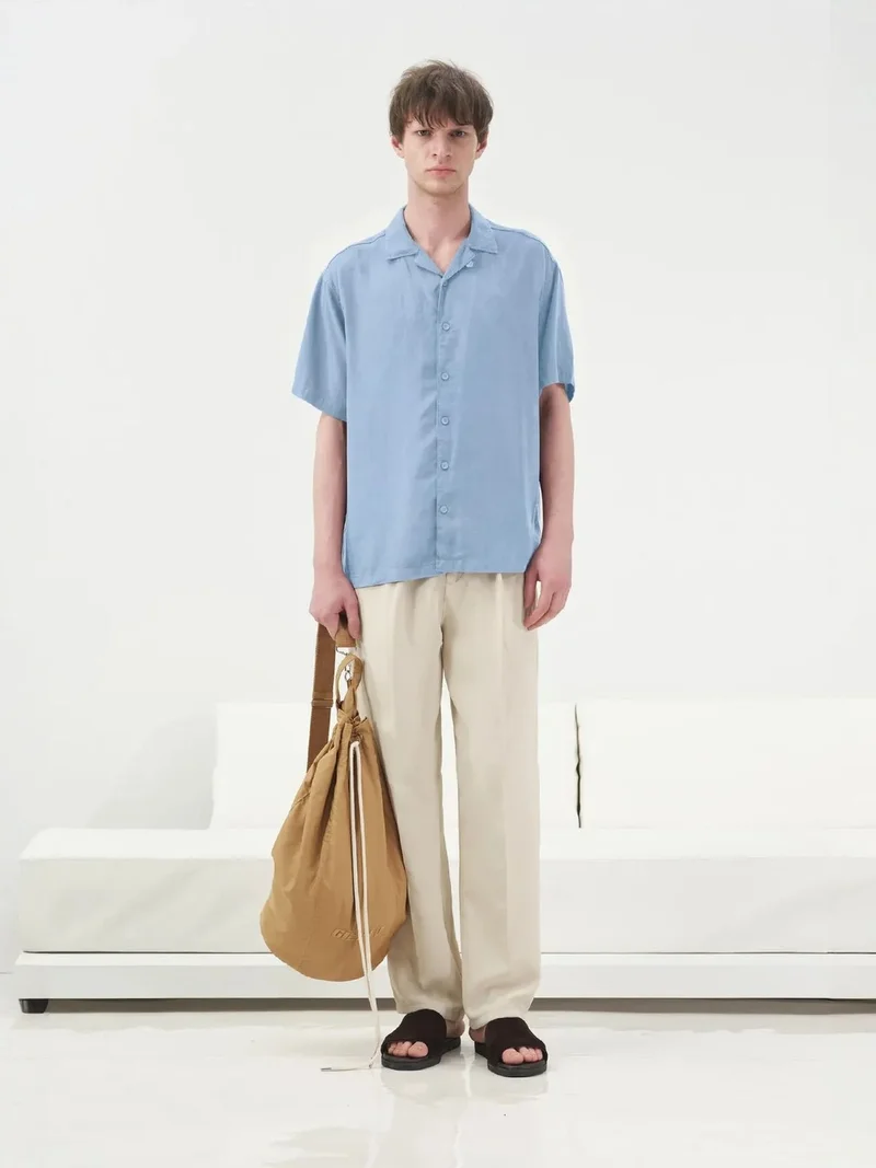 جيستو GIESTO Casual Short Sleeve Linen Blend Shirt