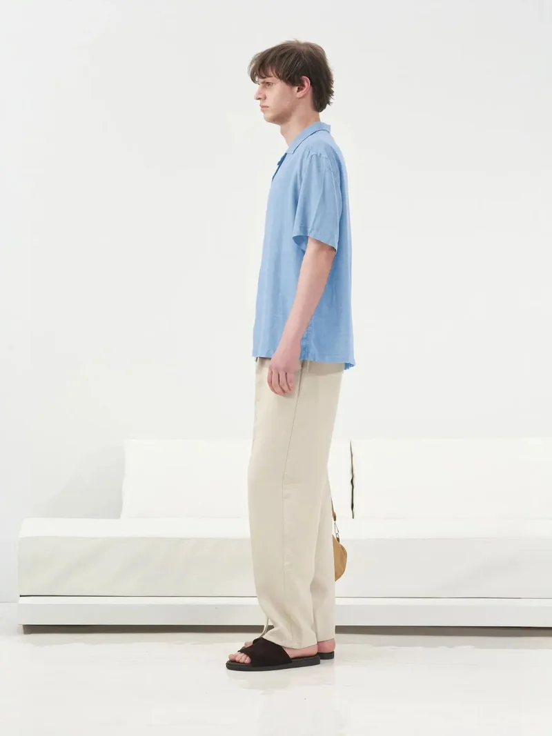 جيستو GIESTO Casual Short Sleeve Linen Blend Shirt