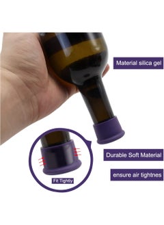 KASTWAVE Wine Stoppers, Wine Sealer for Wine Bottles, Silicone Wine Bottle Caps, Reusable Wine Champagne Beer Bottle Stopper, Wine Corks for Wine Glass Beverages Beer Bottles Holiday  - Image 4