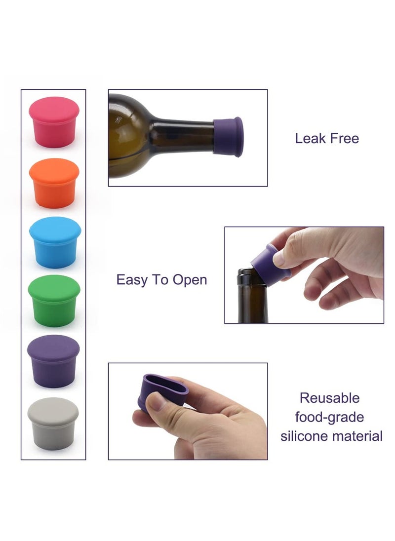 KASTWAVE Wine Stoppers, Wine Sealer for Wine Bottles, Silicone Wine Bottle Caps, Reusable Wine Champagne Beer Bottle Stopper, Wine Corks for Wine Glass Beverages Beer Bottles Holiday  - Image 3