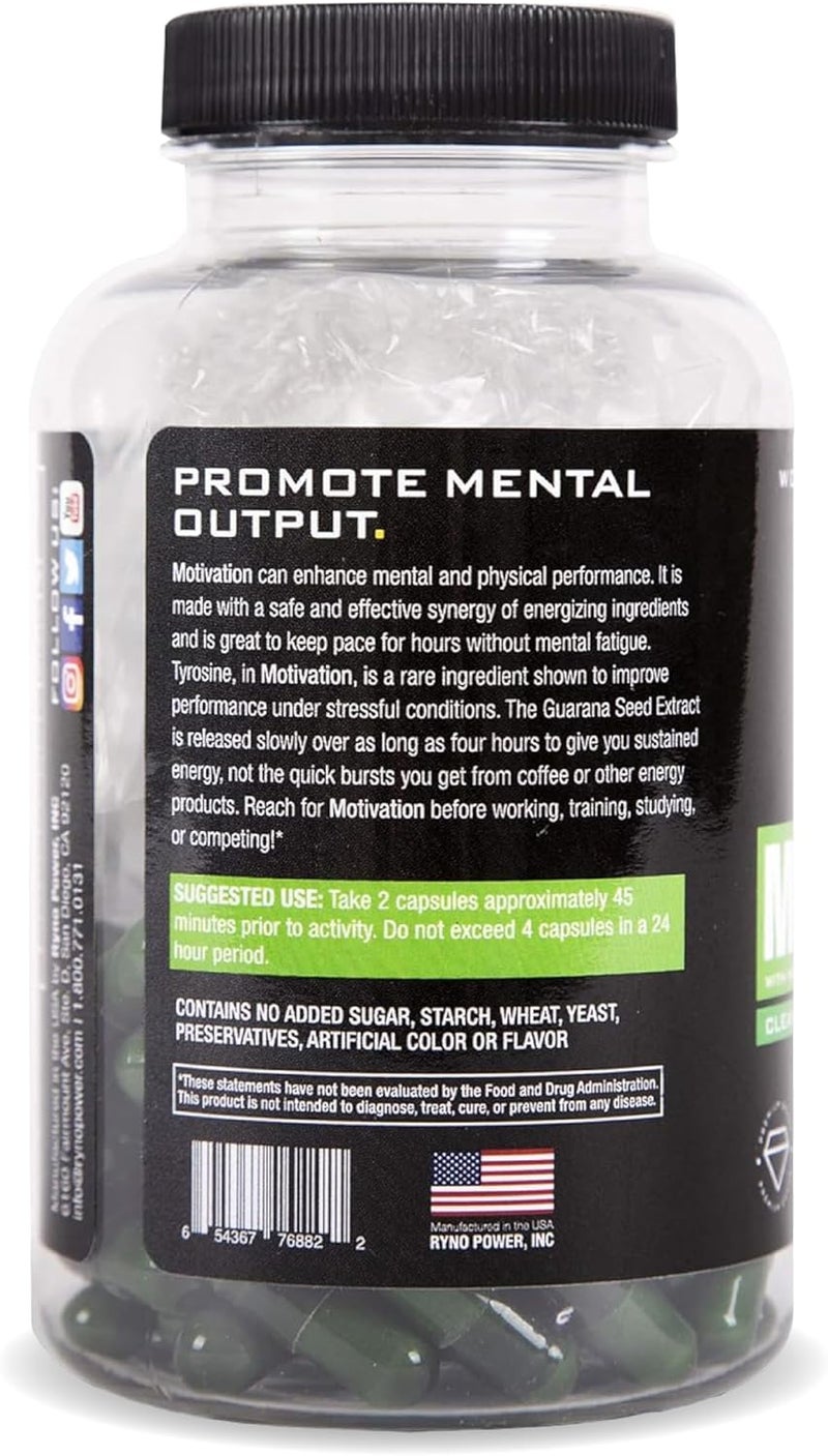 Ryno Power Motivation PreWorkout Focus Energy Supplement Capsules 30 Servings - Image 3