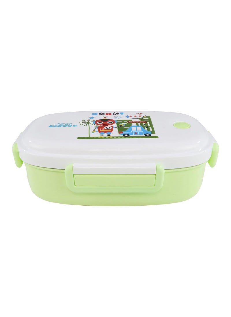 SMILY KIDDOS Smily Kiddos Kids Stainless Steel Insulated Lunch Box Robot Theme - Green |Age Above 3 Years| 100% BPA Free and Food Grade  - Image 4