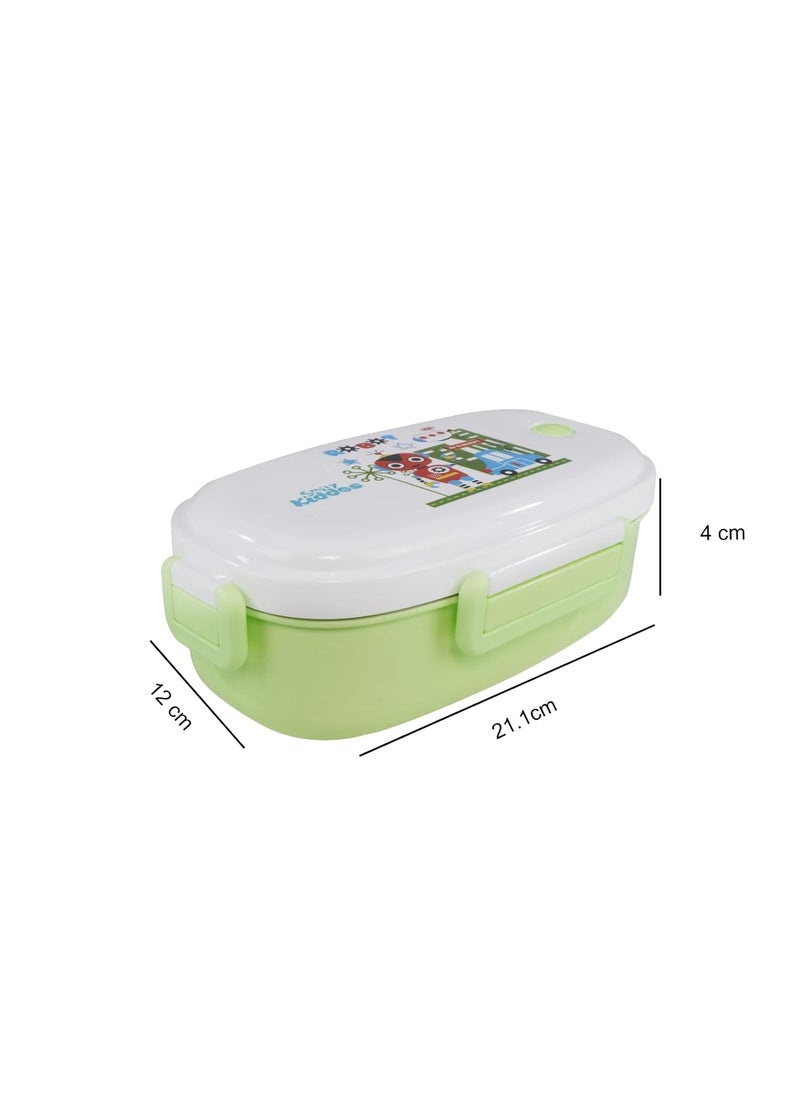 SMILY KIDDOS Smily Kiddos Kids Stainless Steel Insulated Lunch Box Robot Theme - Green |Age Above 3 Years| 100% BPA Free and Food Grade  - Image 3