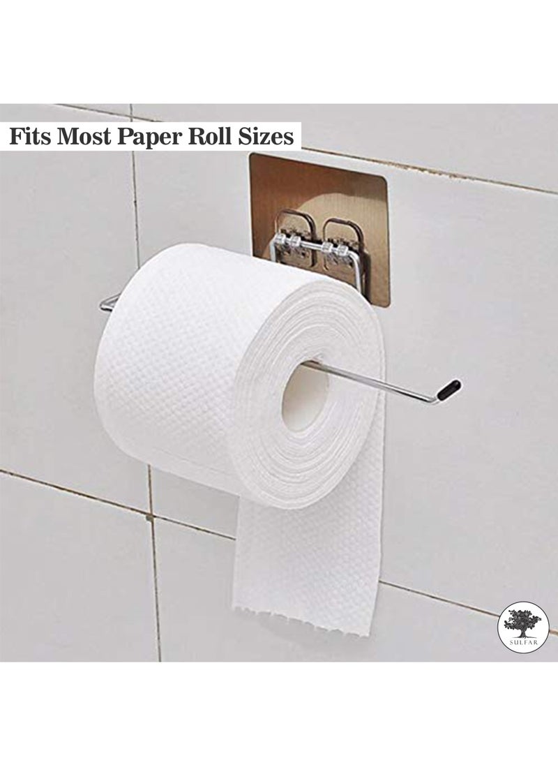 sulfar - Sulfar Paper Towel Holder with Magic Adhesive Pad, Kitchen Paper Roll Holder Wall Mount, Stainless Steel Self Adhesive Wall Mount Towel Bar for Kitchen Bathroom (Silver) - Image 1