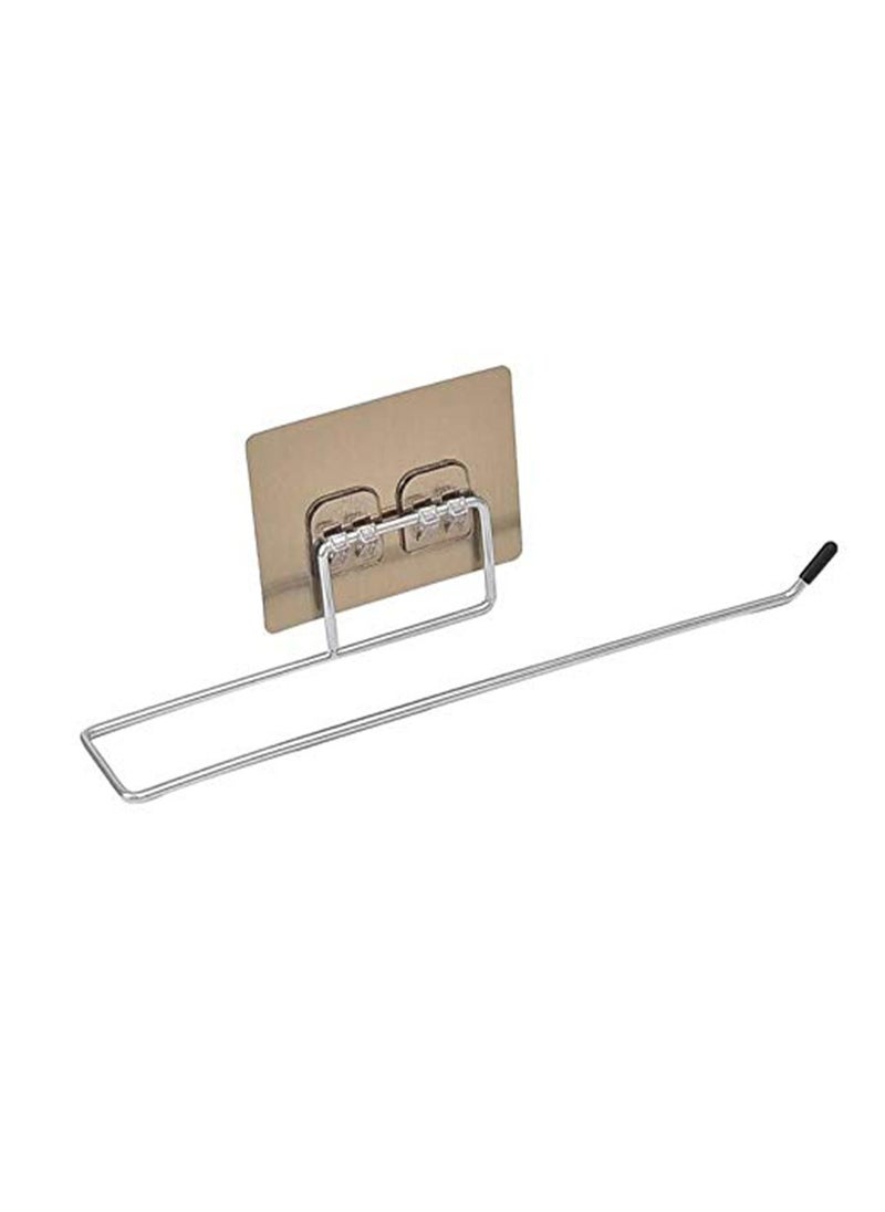 sulfar - Sulfar Paper Towel Holder with Magic Adhesive Pad, Kitchen Paper Roll Holder Wall Mount, Stainless Steel Self Adhesive Wall Mount Towel Bar for Kitchen Bathroom (Silver) - Image 1