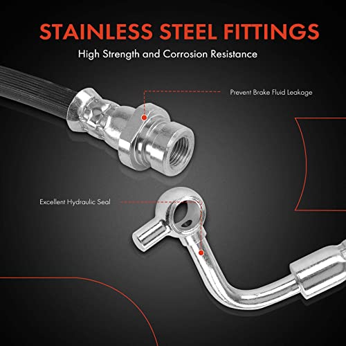 A-Premium Front Passenger Brake Hydraulic Hose Compatible with Select Kia Models - Cadenza 2014 2015 2016 - Replace# 587323R700 - Image 4