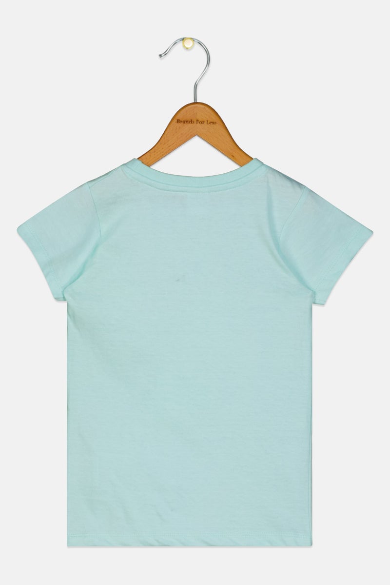 Disney تي شيرت قصير الأكمام بنات toddlers بياقة دائرية، لون أخضر نعناعي - Image 2